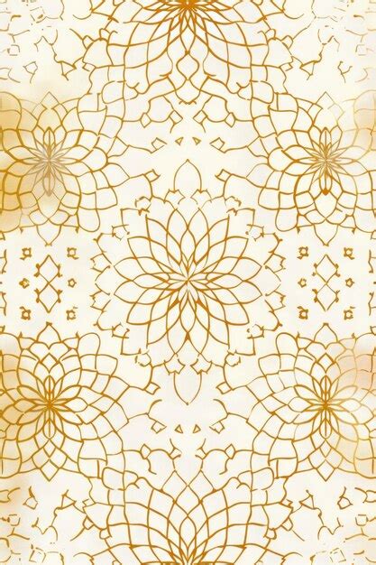 Asian islamic indian style pattern background gold lining | Premium AI ...