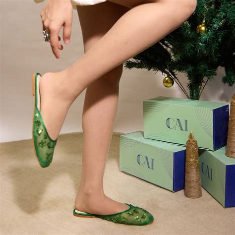 Green Embellished Ballet – The CAI Store