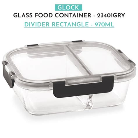 Glock Glass Food Divider Rectangle Container with Break-Free Detachabl ...