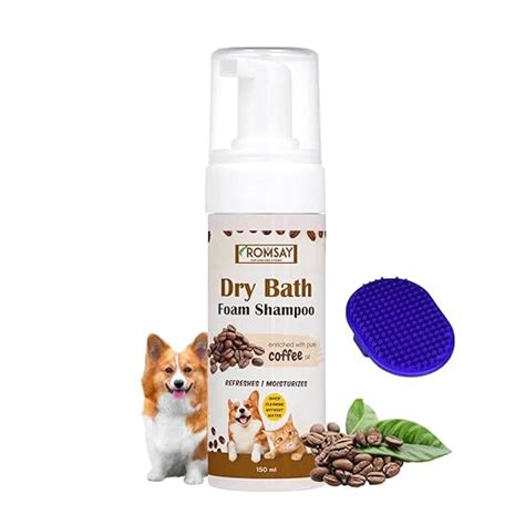 Buy ROMSAY Dry Bath Foam Shampoo 150ML With Pet Bathing Brush for Dog ...