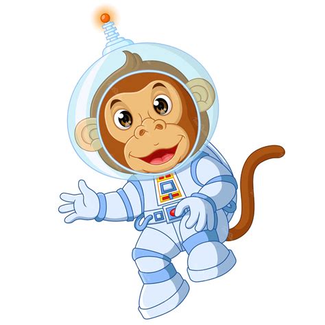 Cartoon Space Monkey Illustration | Vector File Illustrator PREMIUM