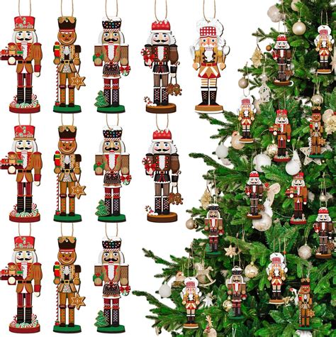 Amazon.com: 20 Pcs Christmas Nutcracker Ornaments Wooden Nutcracker ...