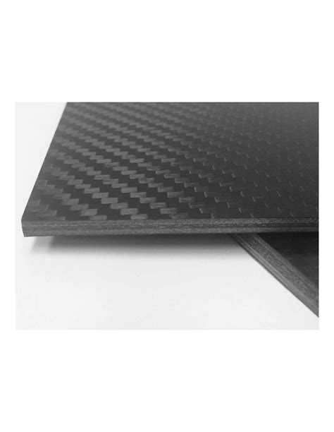 Plancha de fibra de carbono + vidrio MATE - 800 x 500 x 6 mm.