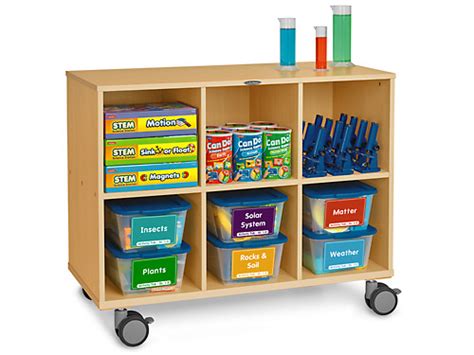 Flex-Space Mobile 6-Cubby Storage Unit - Modern Maple at Lakeshore Learning