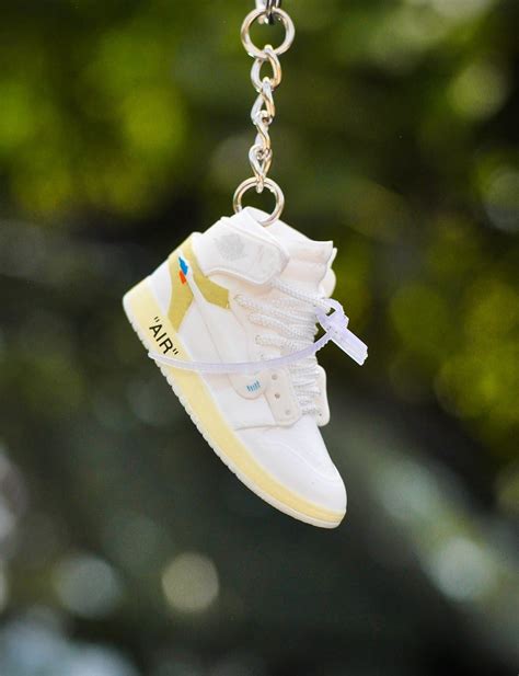 3D Sneaker Keychain AJ1 OffWhite White – Kicks Machine