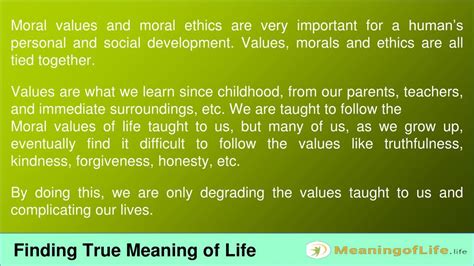 Moral Values Meaning
