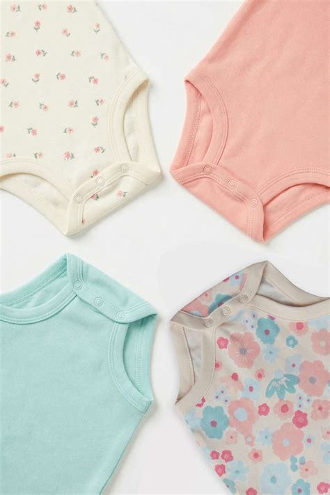 Mothercare Baby Girls Printed Short Sleeves Bodysuit - Pack of 5 - Multi