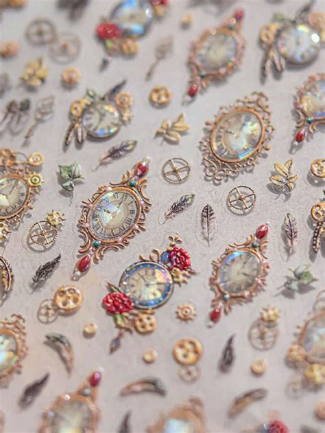 "Glitter Galaxy" Sparkling 5D Nail Art Stickers -Clock Holographic ...