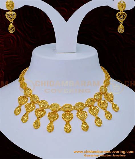 Buy One Gram Gold Plated Necklace with Earrings Set for Women