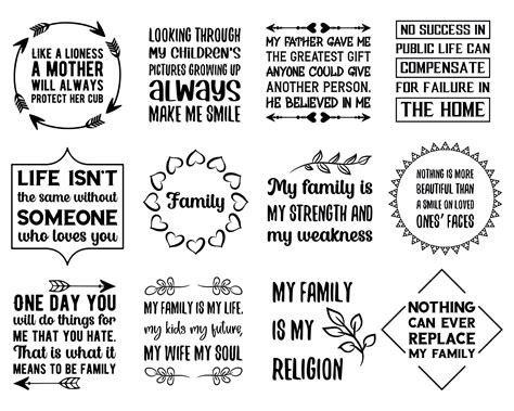 100 Family Svg Quotes Bundle. Father, Mother, Son and Daughter. Family ...
