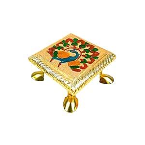 Apka Mart The Online Shop Wooden Minakari Chowki Bajot | Wooden Pooja ...