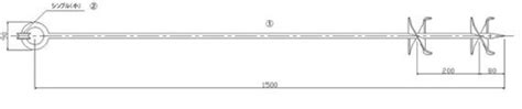 穴掘りアンカーW（大） 2枚刃スクリュー式（溶融亜鉛メッキ仕上）150cm | h2e shop