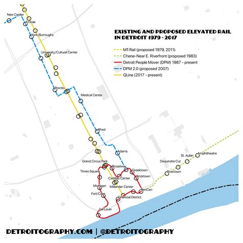 Map: Existing and Proposed Detroit People Mover Expansions | DETROITography