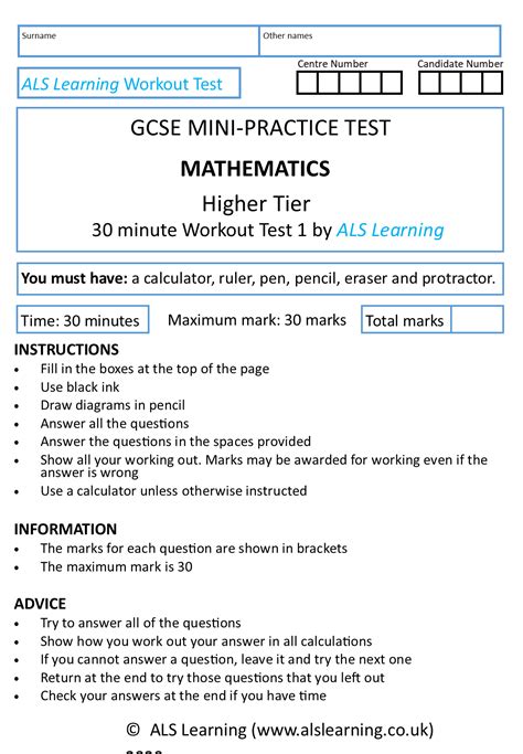 Image result for Math GCSE Mock Test