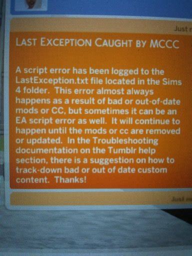 Sims 4 Emty Error Last Exception 的图像结果