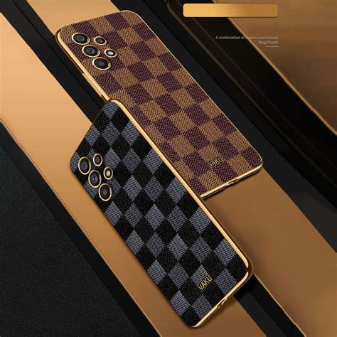 Vaku ® Samsung Galaxy A32 5G Cheron Leather Electroplated Soft TPU Back ...