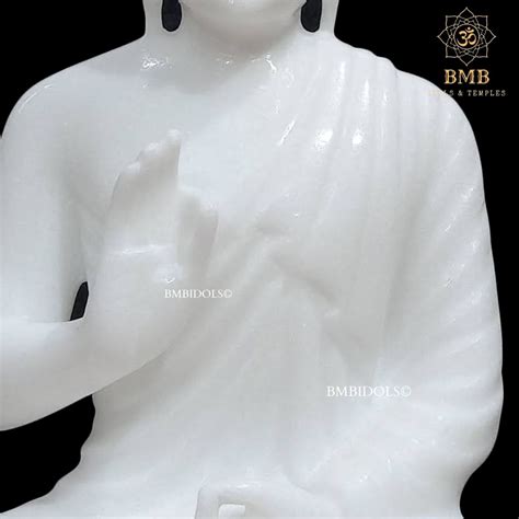 Marble Buddha Statue made in Natural Makrana Marble in 15inches – BMBIDOLS