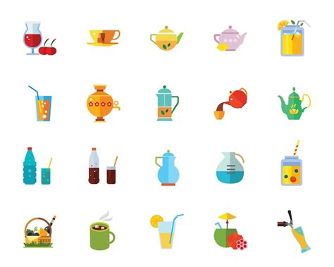 Getränke-Icon-Set | Kostenlose Vektor