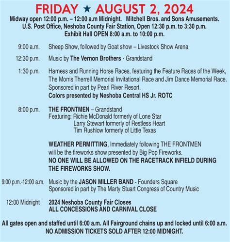 Neshoba County Fair: Here's the schedule for Mississippi's Giant ...