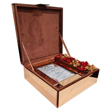 Acrylic Mirror Wedding Invitation Box – Upani