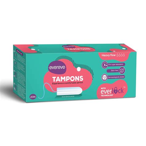 Evereve Tampons, For Heavy Menstrual flow, 20 pcs, Super absorption ...