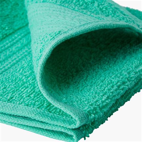 Buy PORTICO Eva Green Textured Cotton Face Towel - 30x30cm - Set Of 4 ...