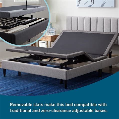 Buy Lucid Queen Bed Frame with Headboard – Vertical Channeled Upholstered Platform Frame – Queen ...