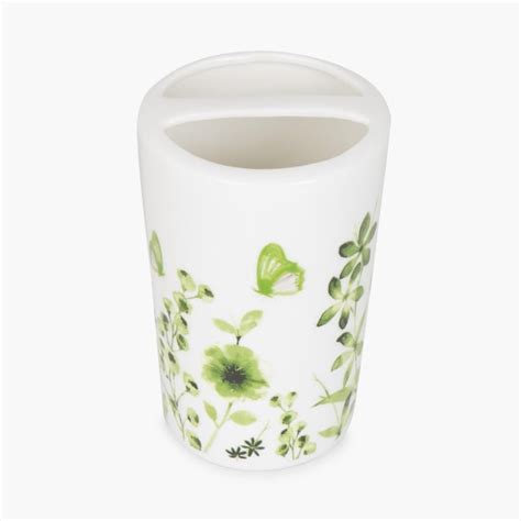 Buy HUDSON RAINFOREST Printed Ceramic Round Toothbrush Holder from Home ...