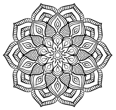 Big flower - Mandala Coloring Pages for Kids