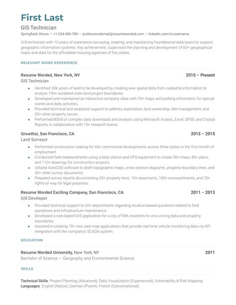 GIS Specialist Resume Examples for 2025 | Resume Worded