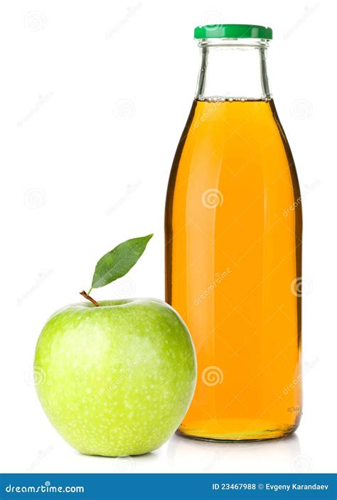 Apple Juice in a Glass Bottle and Ripe Apple Stock Photo - Image of ...