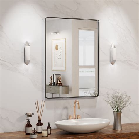 Tehome Modern Wall Large Farmhouse Pivot Rectangle Bathroom Mirror ...