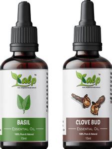 Kalp Natural Basil Essential Oil & Clove bud Essential Oil Pack Of 02 ...