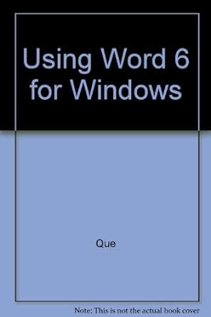 Buy Using Word 6 for Windows Book Online at Low Prices in India | Using ...
