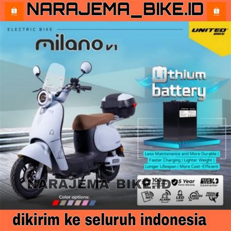 Jual Sepeda listrik lithinium United Milano V1 Sepeda Listrik United Bike Milano V1 Lithium 800 ...
