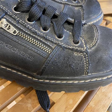 vintage black skecher loafers super cool retro... - Depop