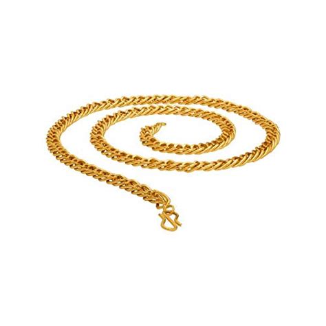 Buy ARBN CHAIN210 22"X0.15"(LXW) Gold Plated Metal 1 gm Chain for Men's ...