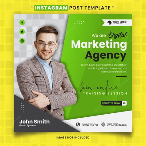 Digital marketing media social post template square | Premium Vector