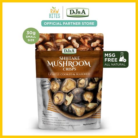 DJ&A Shiitake Mushroom Crisps Lightly Seasoned 30g (All Natural, No ...
