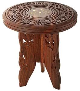 Swudenterprises Wooden Hand-Crafted Folding Side Stool for Living Room ...