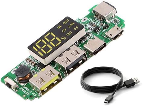 ERH India Dual USB Micro Type-C Flash USB Power Bank DIY Charger Module ...