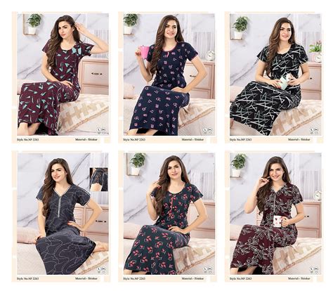 Np 2263 Mnt Sinker Night Gowns Supplier India – Kavya Style Plus