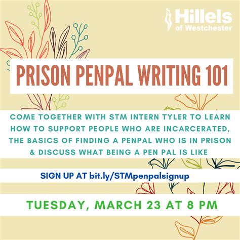 Prison PenPal Writing 101 | Hillels of Westchest