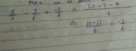 simplify 5/3-7/6+-2/3?with soluction full plzz full exolain - Brainly.in