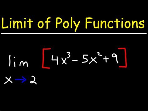 How To Find The Limit of a Polynomial Function Video Lecture ...