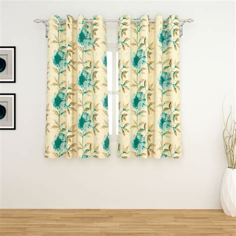 Buy Matrix Panama Floral Print Cotton Window Curtain Pair - 135 x 160 ...