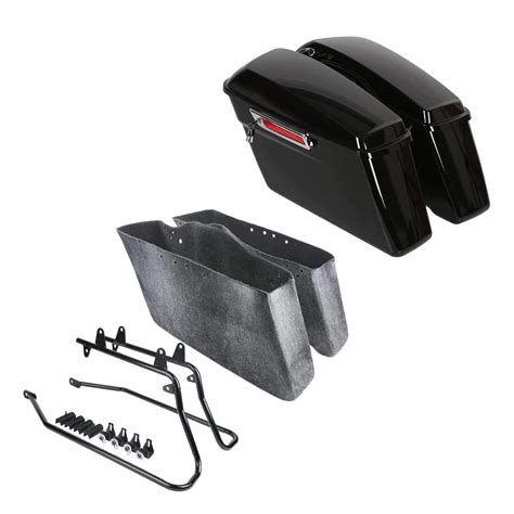 TCT-MT Hard Saddlebags w/ Black Conversion Bracket Fit For Harley ...