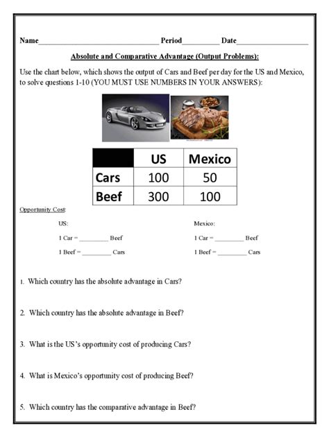 Absolute and Comparative Advantage Examples 的图像结果