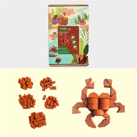Buy 3 Crabs | Terracotta Minature Bricks DIY Construction Set ...