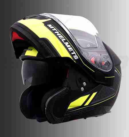 MT Atom SV Raceline Evo Matt Black Florescent Yellow Motorbike Helmet ...